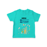Commemorate your little one's 11th month with a custom T-Shirt, personalized with their name! - TEAL - 0 - 5 Months Old (Chest 17")