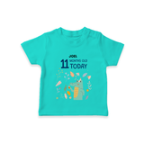 Celebrate The Magic Of Your Baby's Eleventh Month With Our Elegant And Customized T-Shirt For Babies - TEAL - 0-5 Months Old (Chest 17")