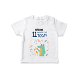 Commemorate your little one's 11th month with a custom T-Shirt, personalized with their name! - WHITE - 0 - 5 Months Old (Chest 17")