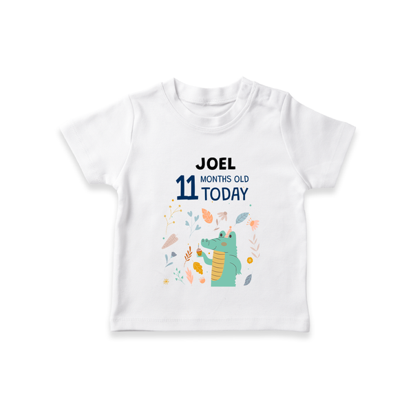 Cute Newborn T-Shirt for 11 Month | Custom Name & Style Options - WHITE - 0-5 Months Old (Chest 17")