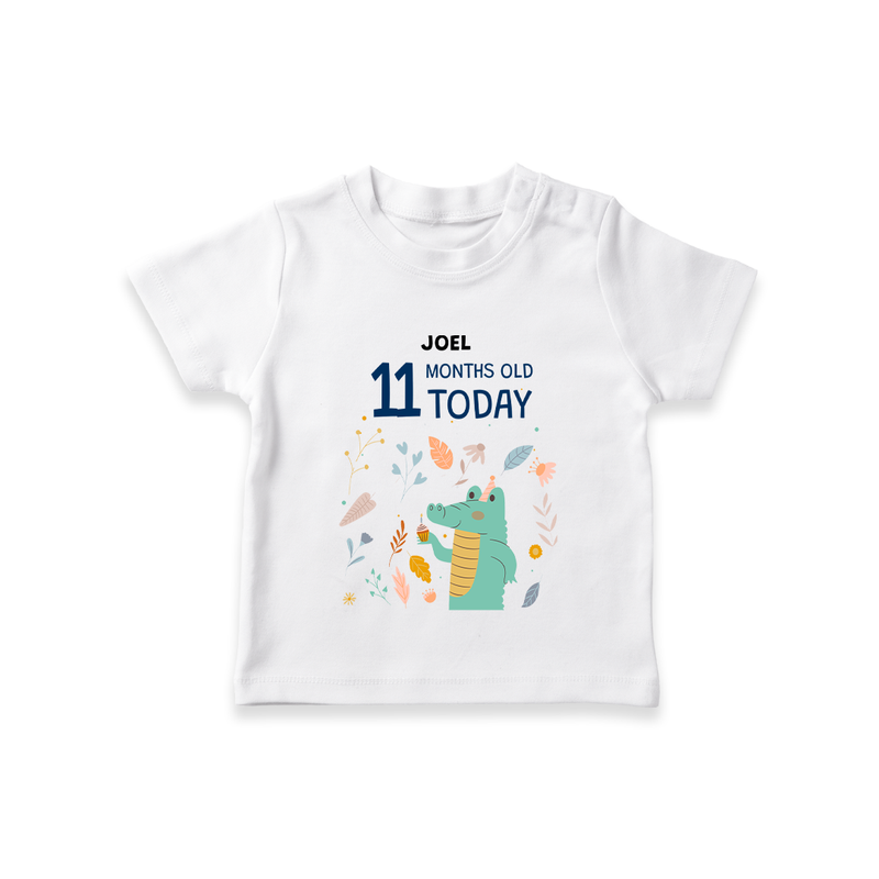 Celebrate The Magic Of Your Baby's Eleventh Month With Our Elegant And Customized T-Shirt For Babies - WHITE - 0-5 Months Old (Chest 17")