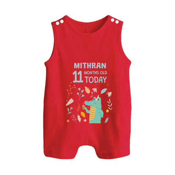 Cute Newborn Romper Suit/ Sleeveless Romper for 11 Month | Custom Name & Style Options - RED - 0 - 5 Months Old (Chest 18")