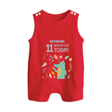 Celebrate The Magic Of Your Baby's Eleventh Month With Our Elegant And Customized Romper Suit For Babies - RED - 0 - 5 Months Old (Chest 18")