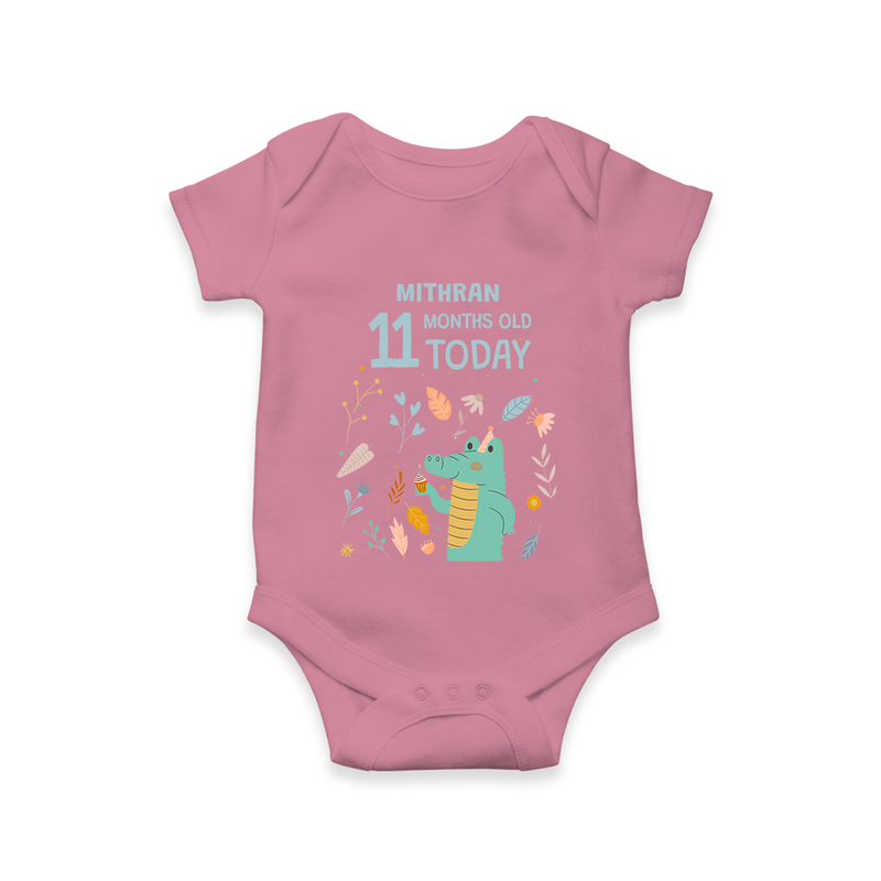 Celebrate The Magic Of Your Baby's Eleventh Month With Our Elegant And Customized Romper For Babies - ONION - 0 - 3 Months Old (Chest 16")