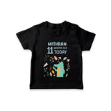 Cute Newborn T-Shirt for 11 Month | Custom Name & Style Options - BLACK - 0-5 Months Old (Chest 17")