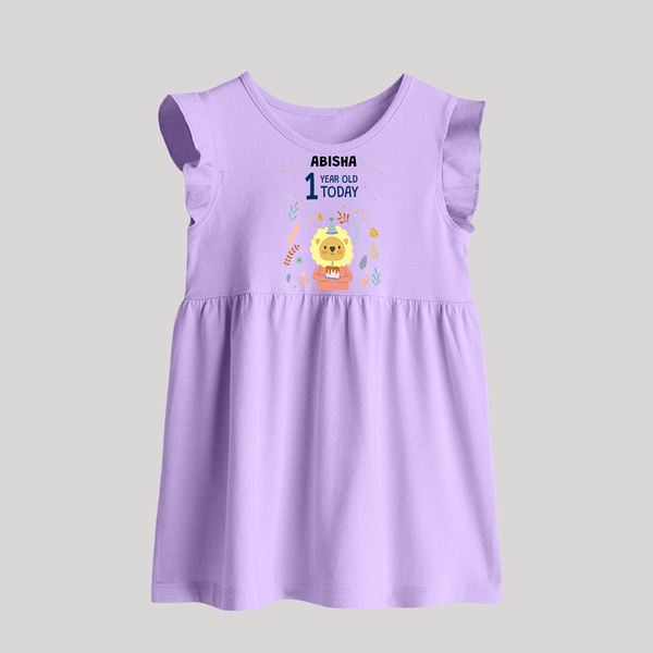 Cute Newborn Baby Frock for 1 Year | Custom Name & Style Options - LILAC - 0 - 3 Months Old (Chest 17")