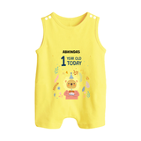 Celebrate The Magic Of Your Baby's First Year Birthday With Our Elegant And Customized Romper Suit For Babies - PASTEL YELLOW - 0 - 5 Months Old (Chest 18")