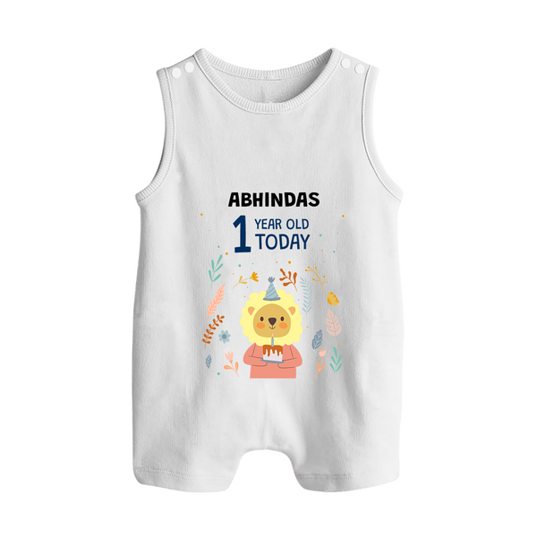 Cute Newborn Romper Suit/ Sleeveless Romper for 1 Year | Custom Name & Style Options - WHITE - 0 - 5 Months Old (Chest 18")