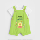 Celebrate The Magic Of Your Baby's First Year Birthday With Our Elegant And Customized Dungaree Set For Babies - GREEN - 0 - 5 Months Old (Chest 18")