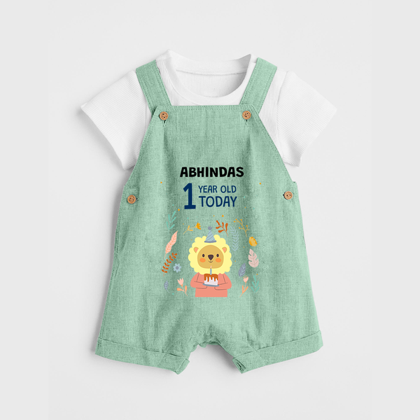 Cute Newborn Dungaree Set for 1 Year | Custom Name & Style Options - MINT GREEN - 0 - 5 Months Old (Chest 18")