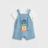 Commemorate your little one's 1st Year with a custom Dungaree set, personalized with their name! - SKY BLUE - 0 - 5 Months Old (Chest 17")