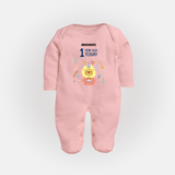 Celebrate The Magic Of Your Baby's First Year Birthday With Our Elegant And Customized Sleep Suit For Babies - BABY PINK - New Born (Chest 7.5")