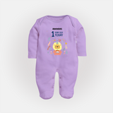 Celebrate The Magic Of Your Baby's First Year Birthday With Our Elegant And Customized Sleep Suit For Babies - LILAC - New Born (Chest 7.5")