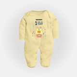 Celebrate The Magic Of Your Baby's First Year Birthday With Our Elegant And Customized Sleep Suit For Babies - PASTEL YELLOW - New Born (Chest 7.5")