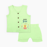 Celebrate The Magic Of Your Baby's First Year Birthday With Our Elegant And Customized Jabla Set For Babies - PASTEL GREEN - 0 - 3 Months Old (Chest 9.8")