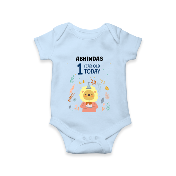 Cute Newborn Romper/Onesie for 1 Year | Custom Name & Style Options - BABY BLUE - New Born (Chest 14")