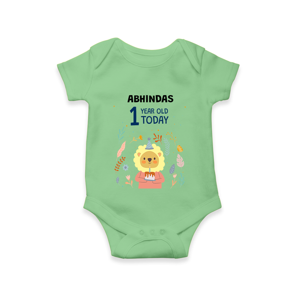 Cute Newborn Romper/Onesie for 1 Year | Custom Name & Style Options - GREEN - New Born (Chest 14")