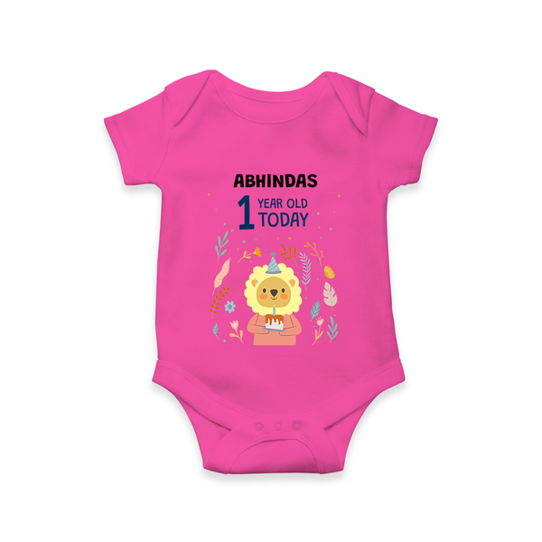 Cute Newborn Romper/Onesie for 1 Year | Custom Name & Style Options - HOT PINK - New Born (Chest 14")