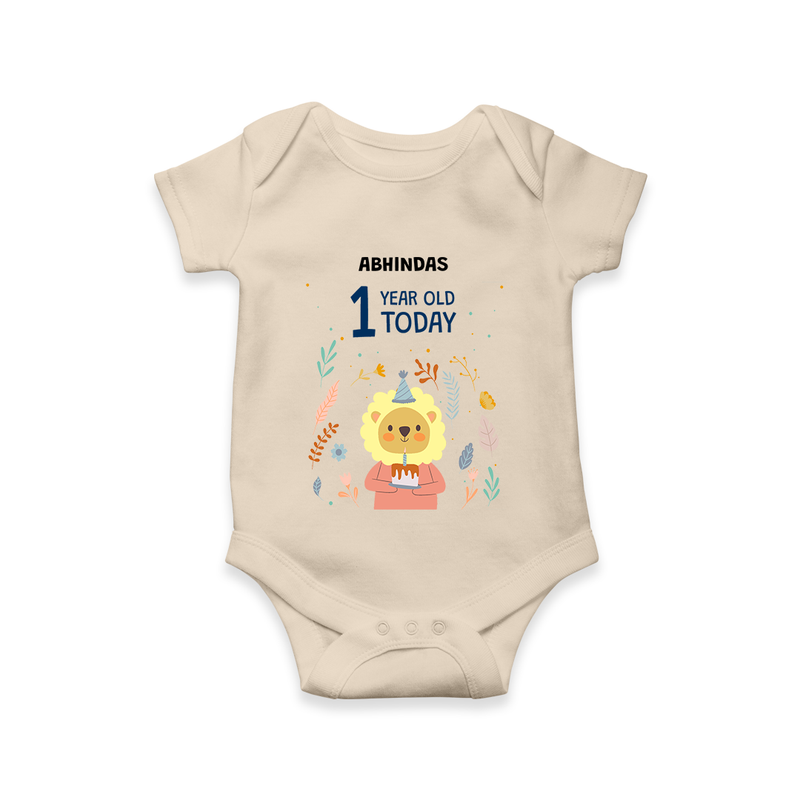 Celebrate The Magic Of Your Baby's First Year Birthday With Our Elegant And Customized Romper For Babies - IVORY - 0 - 3 Months Old (Chest 16")