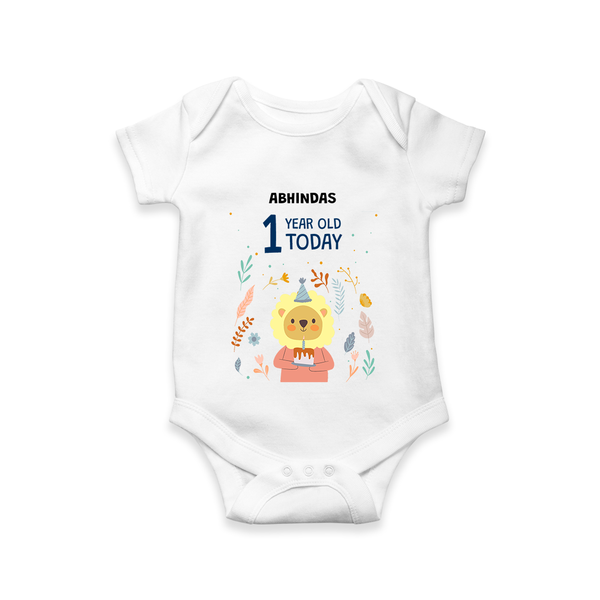 Celebrate The Magic Of Your Baby's First Year Birthday With Our Elegant And Customized Romper For Babies - WHITE - 0 - 3 Months Old (Chest 16")