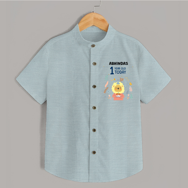 Cute Newborn Shirt for 1 Year | Custom Name & Style Options - ARCTIC BLUE - 0 - 6 Months Old (Chest 23")