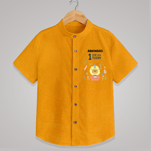 Cute Newborn Shirt for 1 Year | Custom Name & Style Options - CHROME YELLOW - 0 - 6 Months Old (Chest 23")