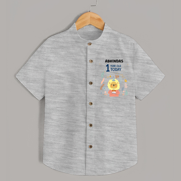 Cute Newborn Shirt for 1 Year | Custom Name & Style Options - GREY - 0 - 6 Months Old (Chest 23")