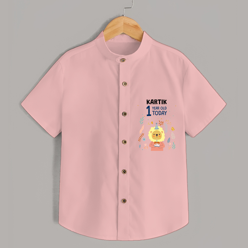 Commemorate your little one's 1st Year with a custom Shirt, personalized with their name! - PEACH - 0 - 6 Months Old (Chest 21")