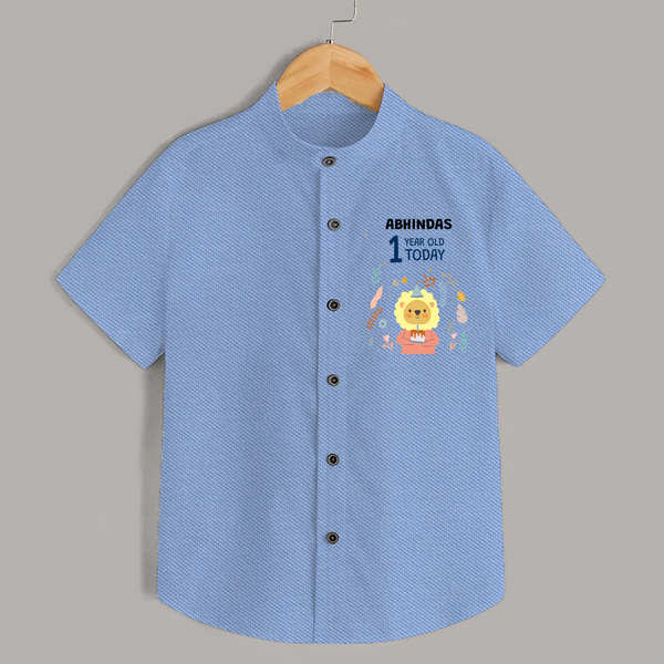 Cute Newborn Shirt for 1 Year | Custom Name & Style Options - SKY BLUE - 0 - 6 Months Old (Chest 23")