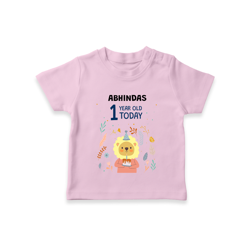 Cute Newborn T-Shirt for 1 Year | Custom Name & Style Options - BABY PINK - 0-5 Months Old (Chest 17")