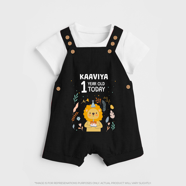 Cute Newborn Dungaree Set for 1 Year | Custom Name & Style Options - BLACK - 0 - 5 Months Old (Chest 18")