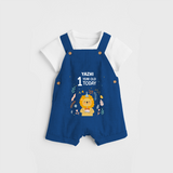 Commemorate your little one's 1st Year with a custom Dungaree set, personalized with their name! - COBALT BLUE - 0 - 5 Months Old (Chest 17")