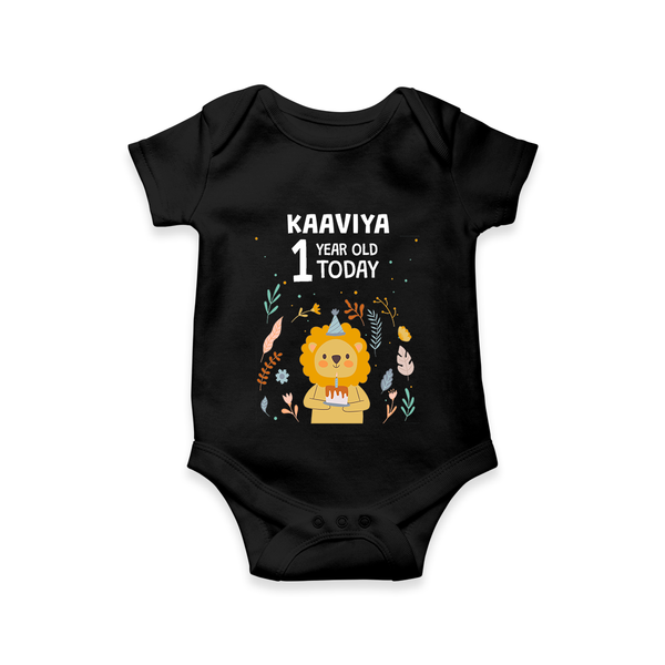 Cute Newborn Romper/Onesie for 1 Year | Custom Name & Style Options - BLACK - New Born (Chest 14")