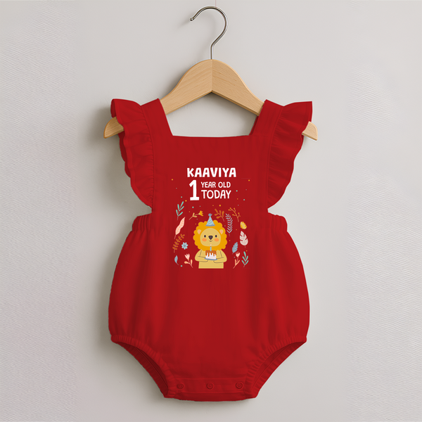Cute Newborn Romper Frock for 1 Year | Custom Name & Style Options - RED - 0 - 3 Months Old (Chest 19")