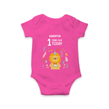 Celebrate The Magic Of Your Baby's First Year Birthday With Our Elegant And Customized Romper For Babies - HOT PINK - 0 - 3 Months Old (Chest 16")