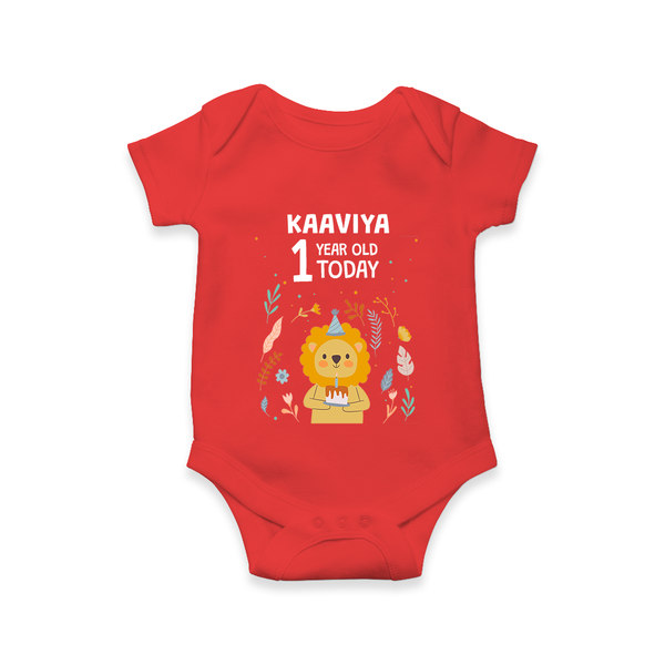Cute Newborn Romper/Onesie for 1 Year | Custom Name & Style Options - RED - New Born (Chest 14")