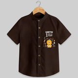 Commemorate your little one's 1st Year with a custom Shirt, personalized with their name! - CHOCOLATE BROWN - 0 - 6 Months Old (Chest 21")