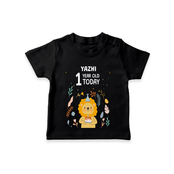 Commemorate your little one's 12th month with a custom T-Shirt, personalized with their name! - BLACK - 0 - 5 Months Old (Chest 17")