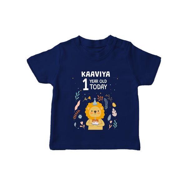 Cute Newborn T-Shirt for 1 Year | Custom Name & Style Options - NAVY BLUE - 0-5 Months Old (Chest 17")