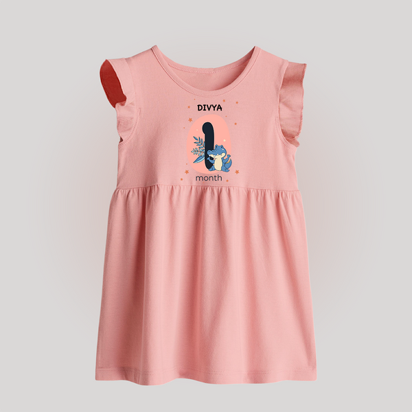 Baby Baby Frock Birthday Outfit - 1st Month | Personalized Baby Frock | Cozy Cotton Fabric - BABY PINK - 0 - 3 Months Old (Chest 17")