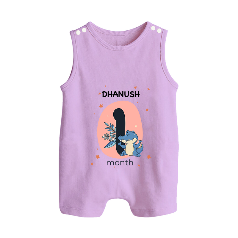 Baby Romper Suit/ Sleeveless Romper Birthday Outfit - 1st Month | Personalized Romper Suit/ Sleeveless Romper | Cozy Cotton Fabric - LILAC - 0 - 5 Months Old (Chest 18")