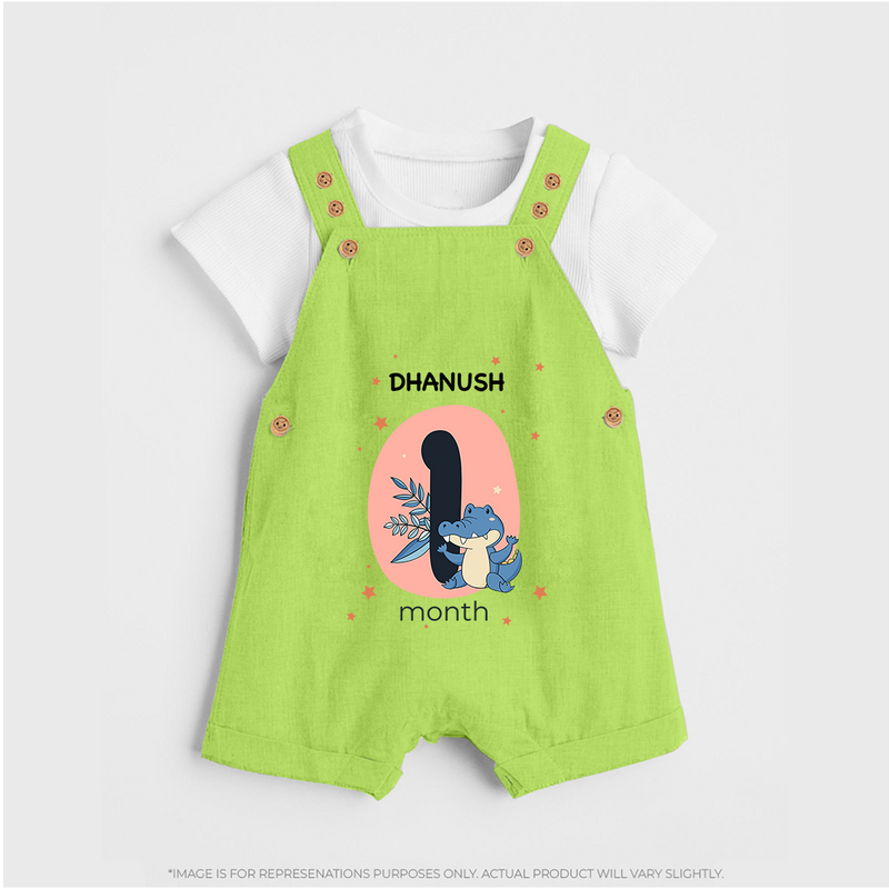 Commemorate This Special Moment With Our Bespoke Baby Dungaree Set, Perfect For 1-Month Celebration - GREEN - 0 - 5 Months Old (Chest 18")