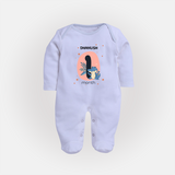 Commemorate This Special Moment With Our Bespoke Baby Sleep Suit, Perfect For 1-Month Celebration - BABY BLUE - New Born (Chest 7.5")