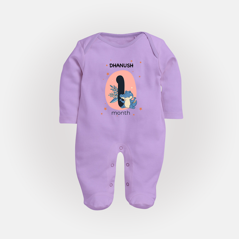 Commemorate This Special Moment With Our Bespoke Baby Sleep Suit, Perfect For 1-Month Celebration - LILAC - New Born (Chest 7.5")