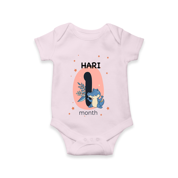 Commemorate your little one's 1st month with a customized romper - BABY PINK - 0 - 3 Months Old (Chest 16")