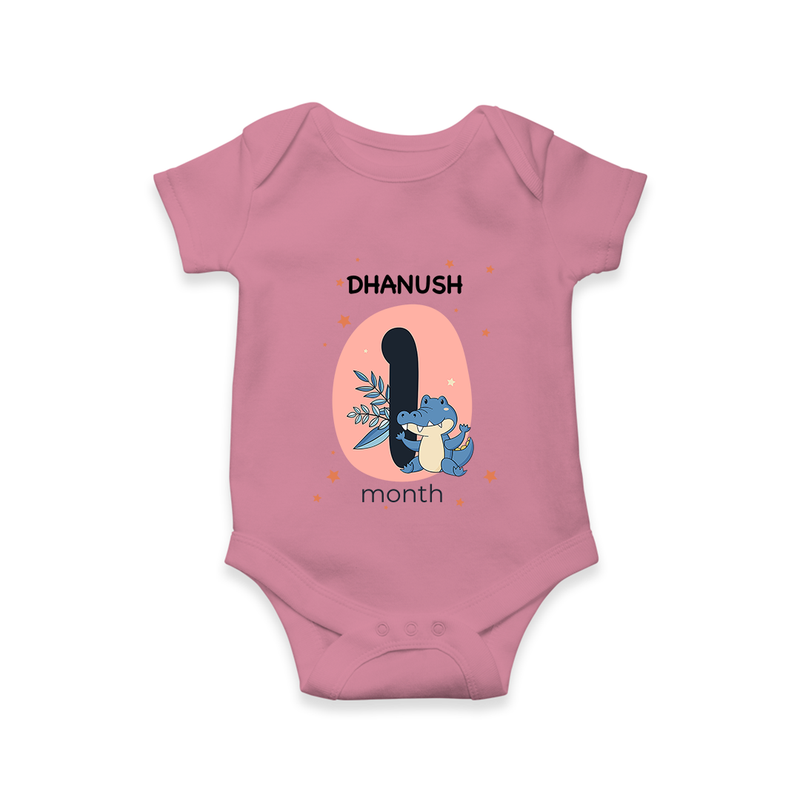 Baby Romper Birthday Outfit - 1st Month | Personalized Bodysuit | Cozy Cotton Fabric - ONION - New Born (Chest 14")