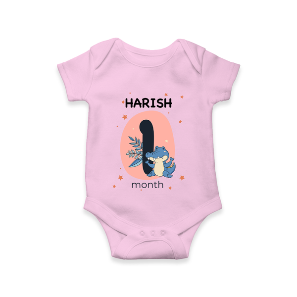 Commemorate your little one's 1st month with a customized romper - PINK - 0 - 3 Months Old (Chest 16")