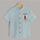Baby Shirt Birthday Outfit - 1st Month | Personalized Shirt | Cozy Cotton Fabric - ARCTIC BLUE - 0 - 6 Months Old (Chest 23")