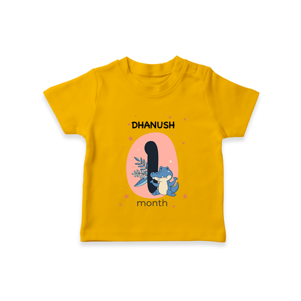 Baby T-Shirt Birthday Outfit - 1st Month | Personalized T-Shirt | Cozy Cotton Fabric - CHROME YELLOW - 0-5 Months Old (Chest 17")