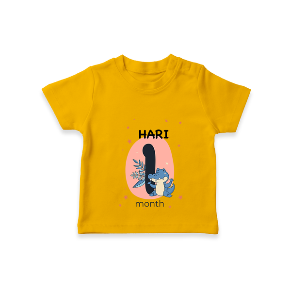 Commemorate your little one's 1st month with a customized T-Shirt - CHROME YELLOW - 0 - 5 Months Old (Chest 17")